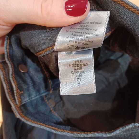 Veronica Beard Denim Carly Kick Flare High Rise Jeans In Dark Ink Blue Wash 25 - Picture 8 of 8